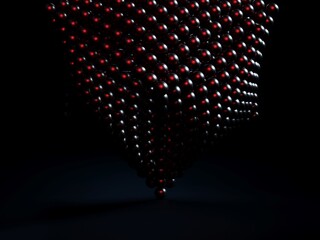 Image of a group of balls on a dark background, 3D rendering