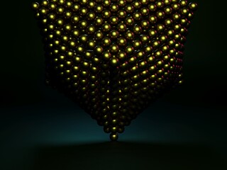 Image of a group of balls on a dark background, 3D rendering