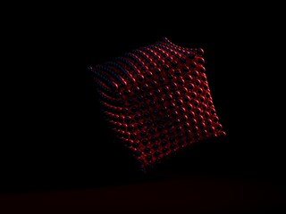 Image of a group of balls on a dark background, 3D rendering