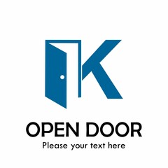 k Letter logo template illustration with door symbol. Suitable for architecture, room and interior. Also suitable for logo based alphabet.