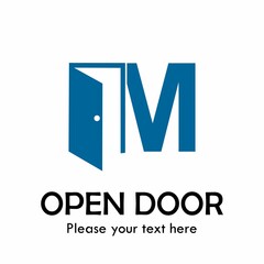 M Letter logo template illustration with door symbol. Suitable for architecture, room and interior. Also suitable for logo based alphabet.