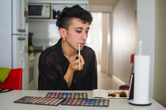 Gender queer latino make up routine