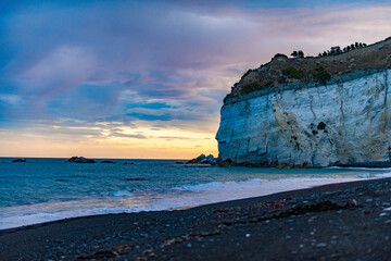 Cliffs near the ocean during sunset