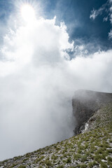 The mountain of gods acording to Greek mythology. Olympus.