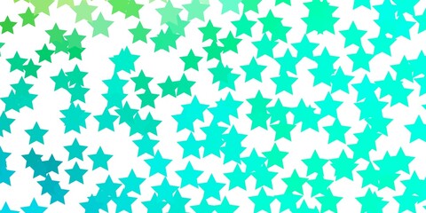 Light Green vector background with small and big stars.