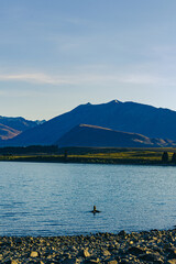 Lake in mountain scenery in New Zealand