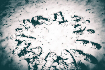 Footprint in the snow