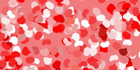 Light red, yellow vector texture with memphis shapes.