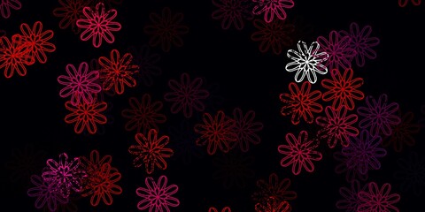 Light Blue, Red vector natural artwork with flowers.