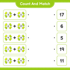 Count and match, count the number of Dumbbell and match with the right numbers. Educational children game, printable worksheet, vector illustration