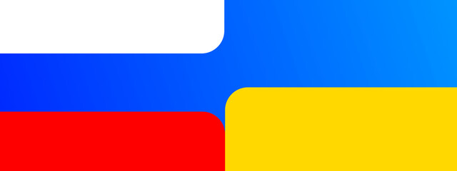 Country flag collage, russian and ukranian.