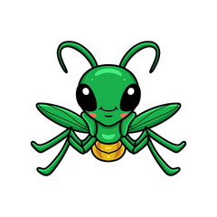 Cute little mantis cartoon character