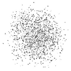 Confetti on isolated white background. Geometric texture with glitters. Image for banners, posters and flyers. Greeting cards. Black and white illustration