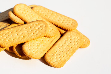 Biscuits on white background.