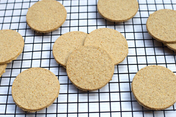 Oatcakes on a white background.