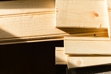 Carpentry wood work, wood material, work and concept of inflation, rising prices of materials.
