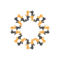 abstract flat round rotation logo