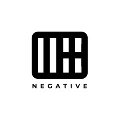 monogram letter hh black corporate negative space