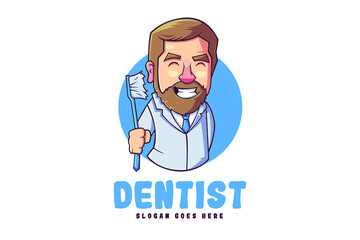 Smile Dentist Mascot Logo
