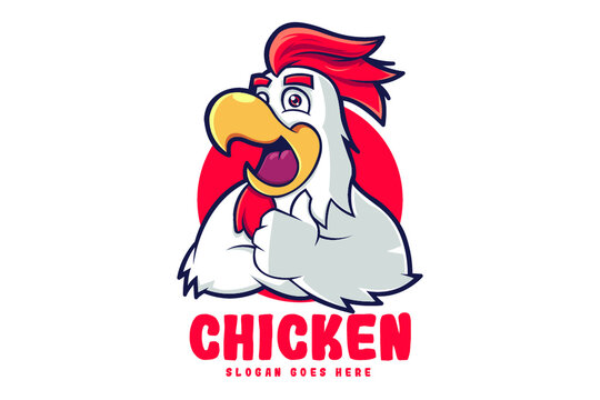 Happy Chicken Mascot Logo