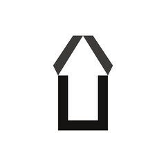 flat arrow icon negative space