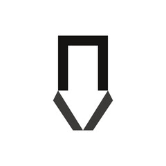 flat arrow icon negative space