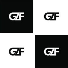 gzf letter original monogram logo design set