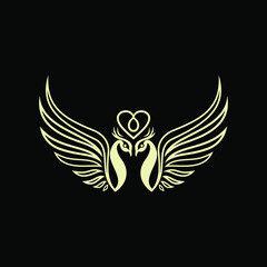 twin flying phoenix with love