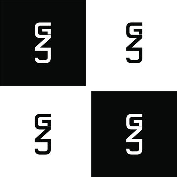 gzj letter original monogram logo design set