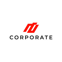 tech corporate letter simple flat logo design