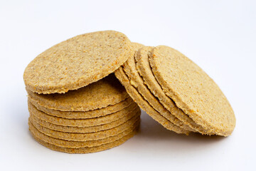 Oatcakes on a white background.