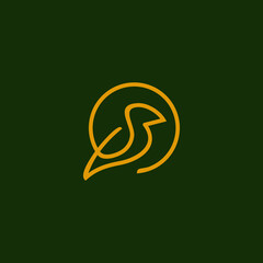 simple line bird logo suitable for many business
