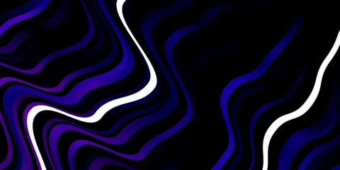 Dark Pink, Blue vector background with bent lines.