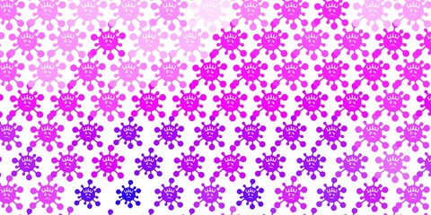 Light Purple vector pattern with coronavirus elements.