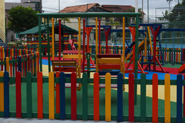 Fototapeta na wymiar colorful playground in the park