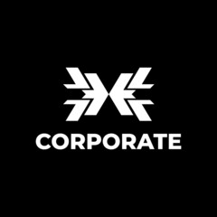 letter tech x startup modern logo design