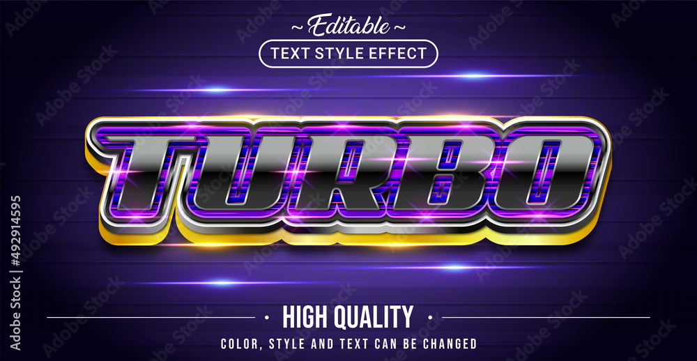 Poster Editable text style effect - Turbo text style theme.