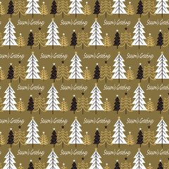 Fototapeta premium christmas trees seamless pattern