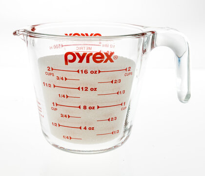 Buy Pyrex Measuring 2 Cups Glass 500 ML Vtg Antique 1 One Red Glassware  Handle Usa Online in India 