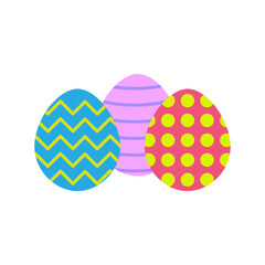 Realistic set with easter eggs. Happy easter. Vector illustration. stock image.