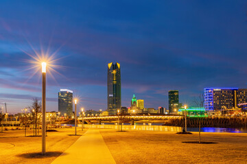 Sunset view of the Oklahoma skyline