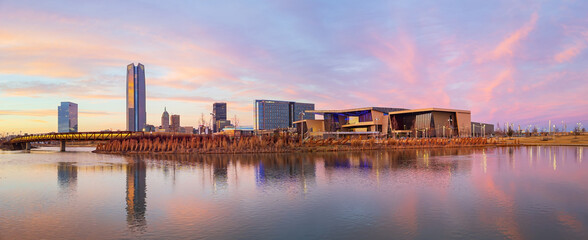 Sunset view of the Oklahoma skyline