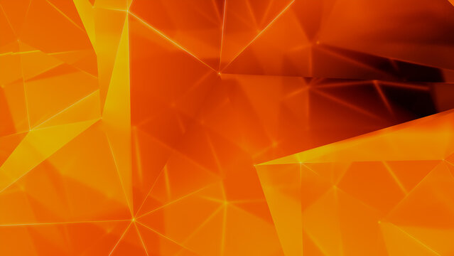 Digital Brain Neural Network. Machine Learning Concept. Orange Tech Background. 3D Render.