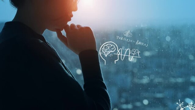 考える科学者イメージ　発想　アイデア