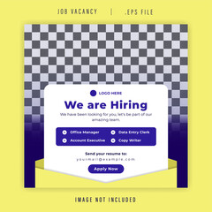 We Are Hiring, Job Vacancy, Join Us Social Media Post And Instagram Template Premium Vector