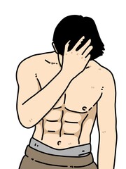 Fototapeta premium cute man cartoon on white background