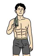 Fototapeta premium cute man cartoon on white background