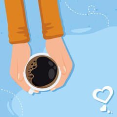 hands with coffee drink
