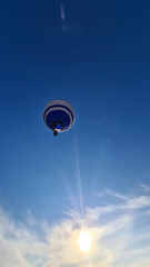 hot air balloon in blue sky