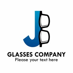 Abstract letter j with glasses vector logo template. Suitable for business, web, corporate, brand, Outline, market brand and art logotype. 